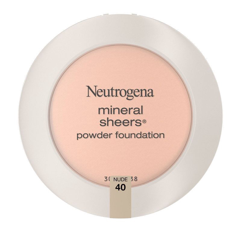 slide 1 of 6, Neutrogena Mineral Sheers Compact Powder Foundation, Lightweight & Oil-Free - 40 Nude - 0.34oz, 0.34 oz