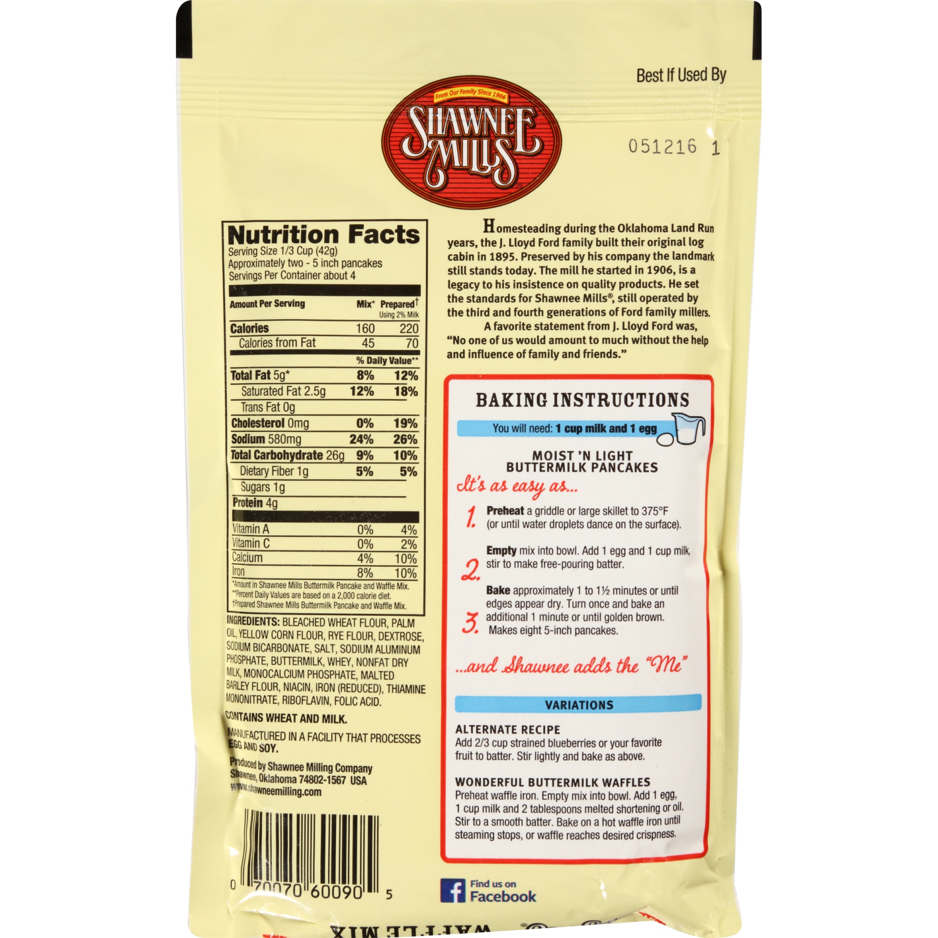 slide 2 of 6, Shawnee Mills Buttermilk Pancake & Waffle Mix, 6 oz