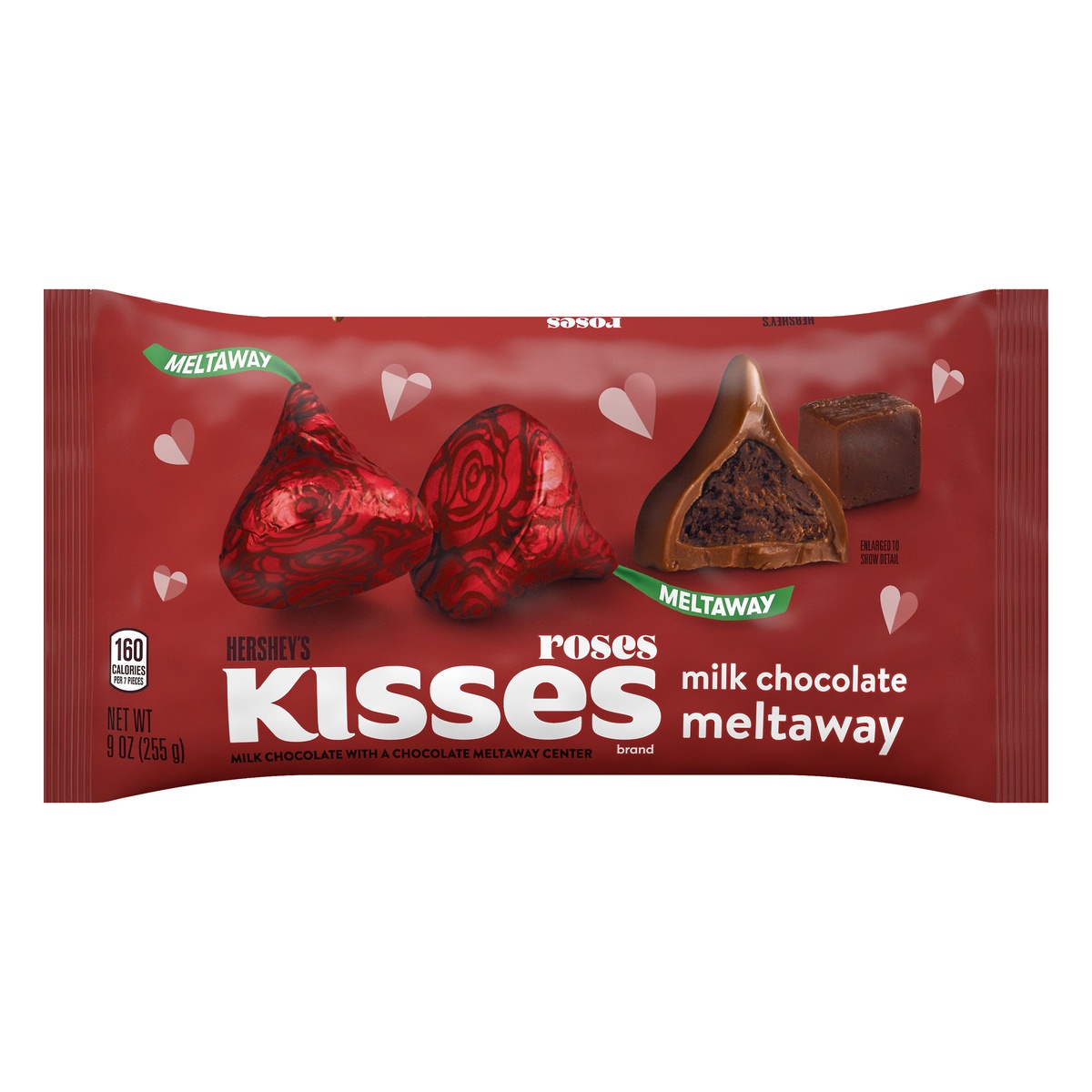slide 1 of 1, Hershey's Kisses Roses Milk Chocolate Meltaway Candy, 9 oz