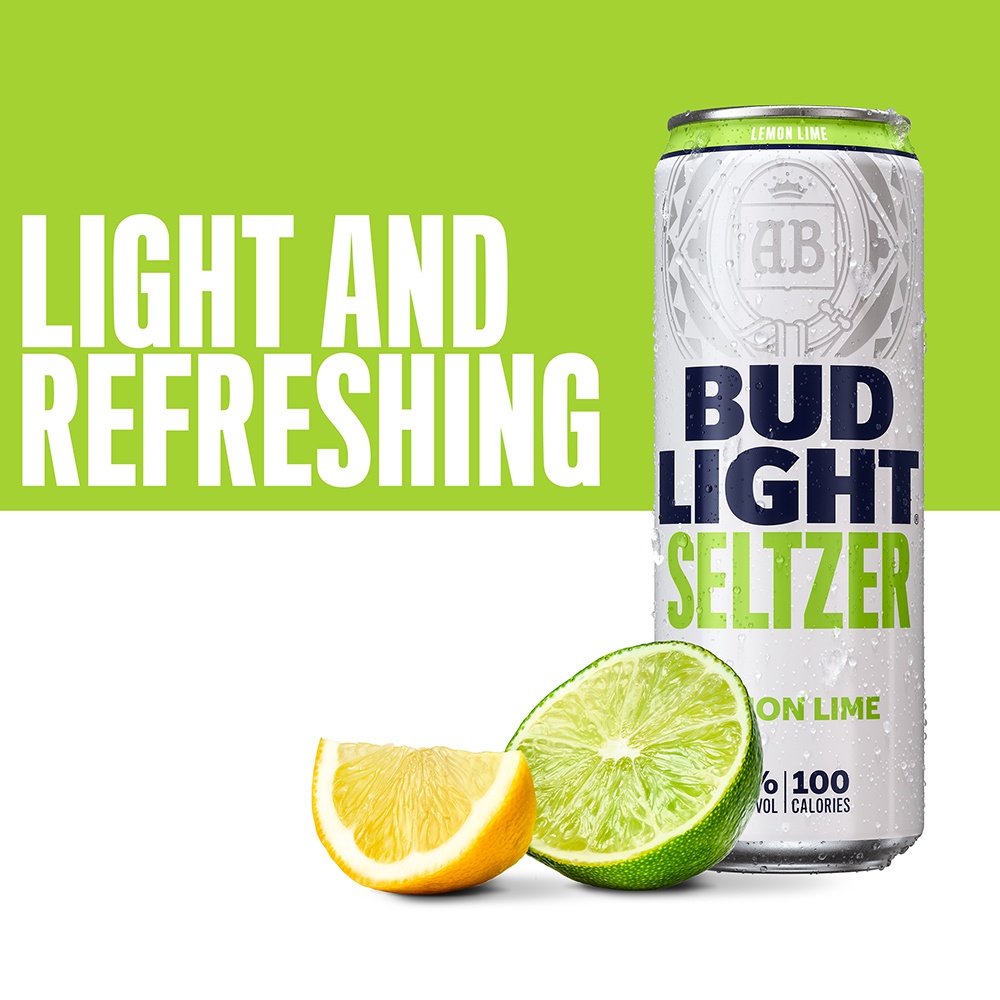 slide 4 of 8, Bud Light Seltzer Lemon Lime, Hard Seltzer, Gluten Free Slim, 12 ct; 12 oz