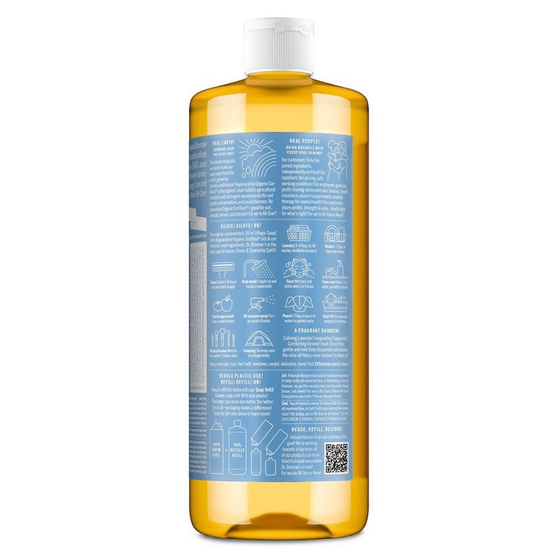slide 2 of 10, Dr. Bronner's Magic Pure Castile Liquid Soap Bodywash - Baby Unscented - 32 fl oz, 32 fl oz