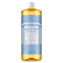 Dr. Bronner's Magic Pure Castile Liquid Soap Bodywash - Baby Unscented - 32 fl oz