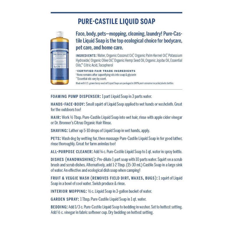 slide 9 of 10, Dr. Bronner's Magic Pure Castile Liquid Soap Bodywash - Lavender - 32 fl oz, 32 fl oz