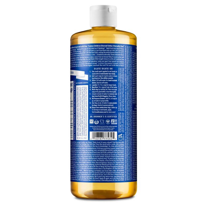 slide 2 of 8, Dr. Bronner's 18-In-1 Hemp Pure-Castile Liquid Soap - Peppermint - 32 fl oz, 32 fl oz