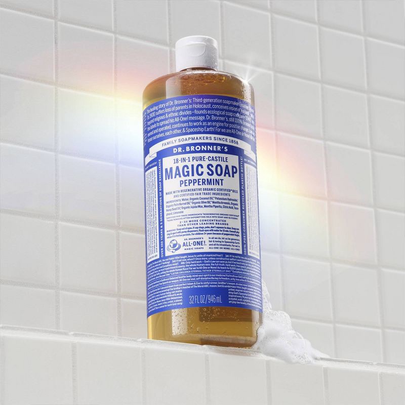 slide 3 of 10, Dr. Bronner's Magic Pure Castile Liquid Soap Bodywash - Peppermint - 32 fl oz, 32 fl oz