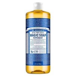 Dr. Bronner's Magic Pure Castile Liquid Soap Bodywash - Peppermint - 32 fl oz