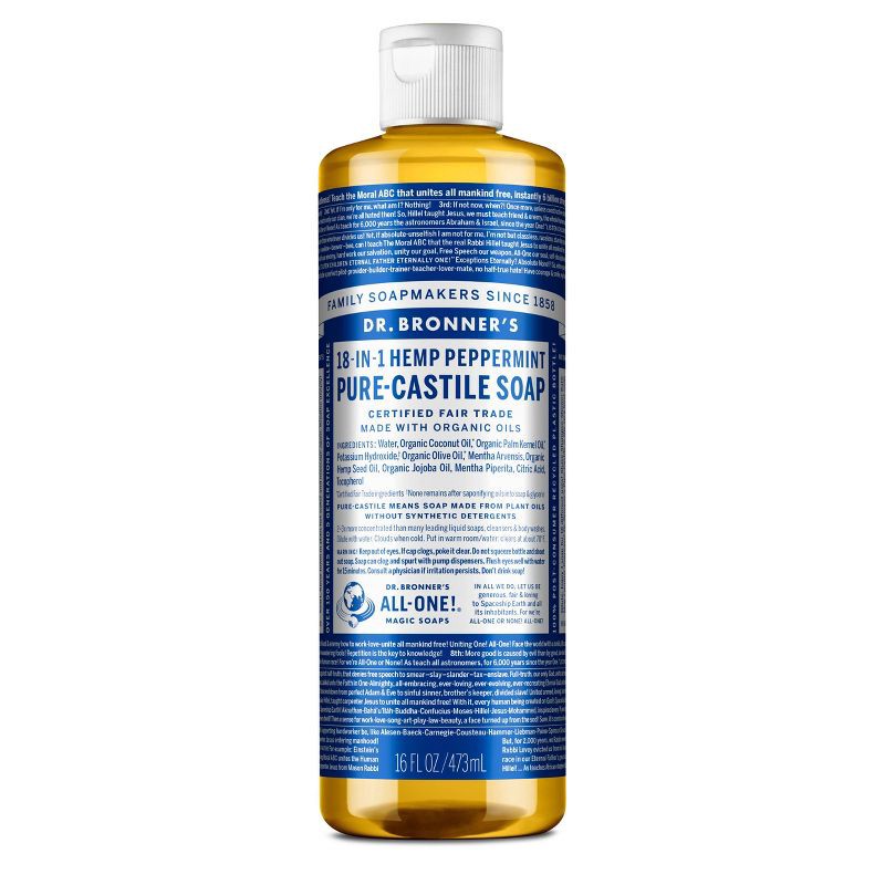 slide 1 of 8, Dr. Bronner's Pure Castile Soap - Peppermint - 16 fl oz, 16 fl oz