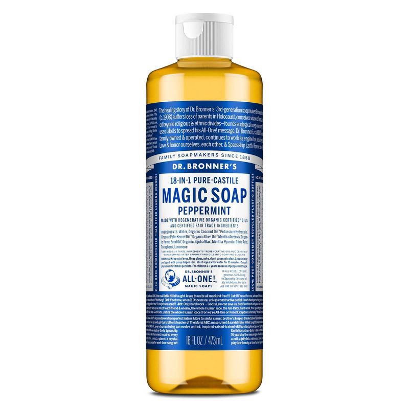 slide 1 of 9, Dr. Bronner's Magic Pure Castile Liquid Soap Bodywash - Peppermint - 16 fl oz, 16 fl oz