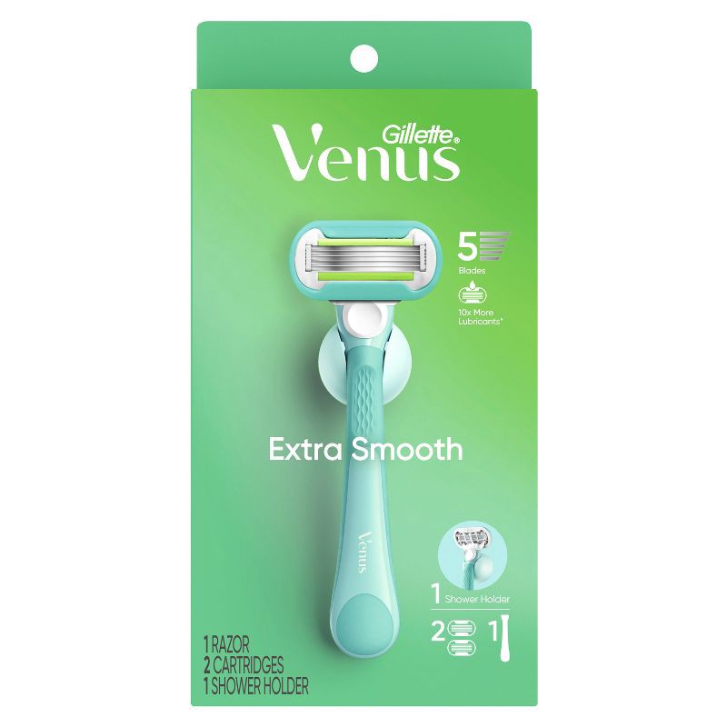 slide 2 of 10, Venus Extra Smooth Pink Women's Razor + 2 Razor Blade Refills, 1 ct