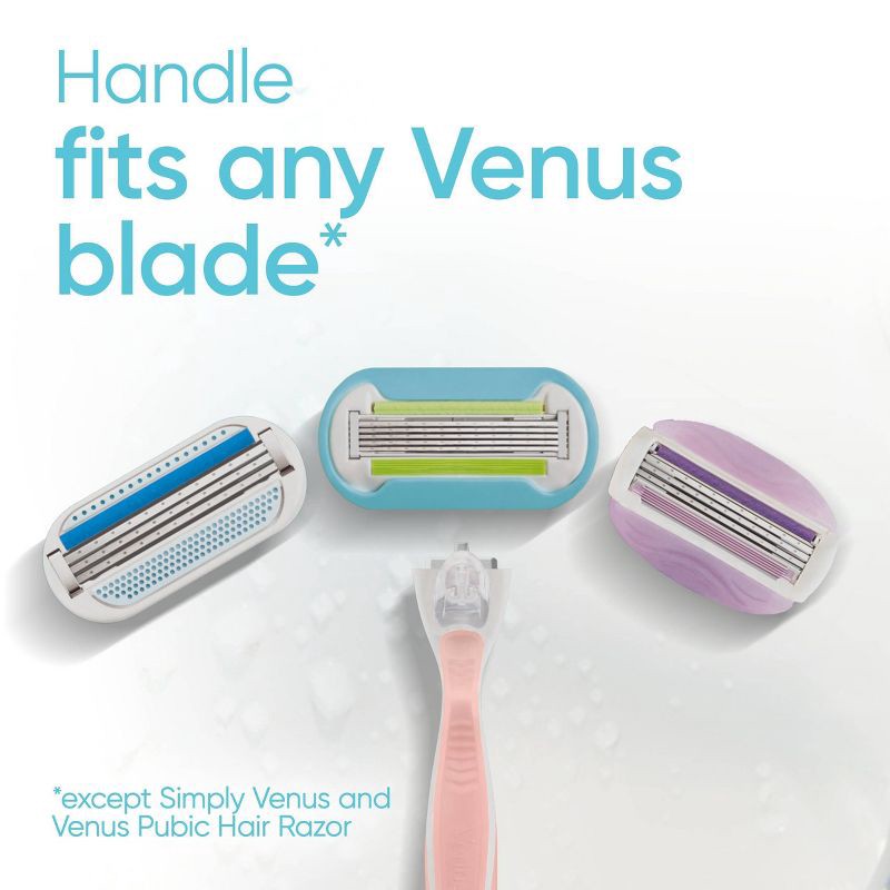 slide 8 of 9, Venus Extra Smooth Pink Women's Razor + 2 Razor Blade Refills, 1 ct