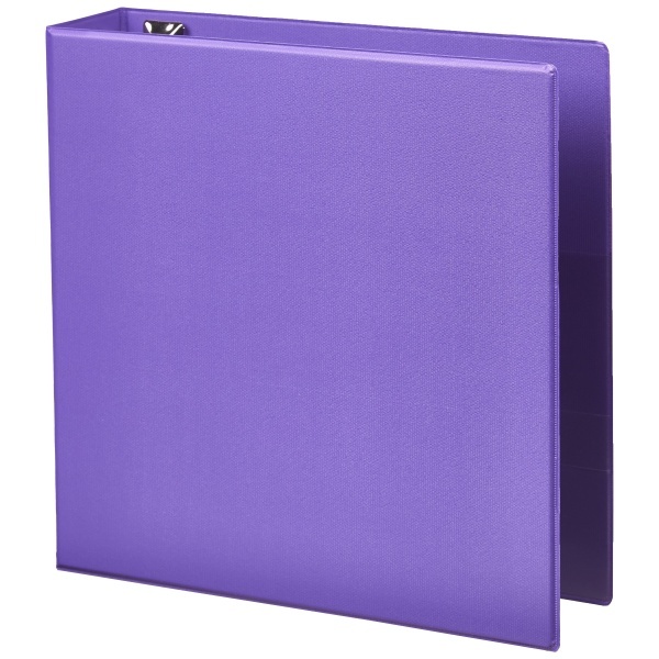 slide 1 of 4, Office Depot Heavy-Duty Easy-Open 3-Ring Binder, 2'' D-Rings, 49% Recycled, Purple, 2 in