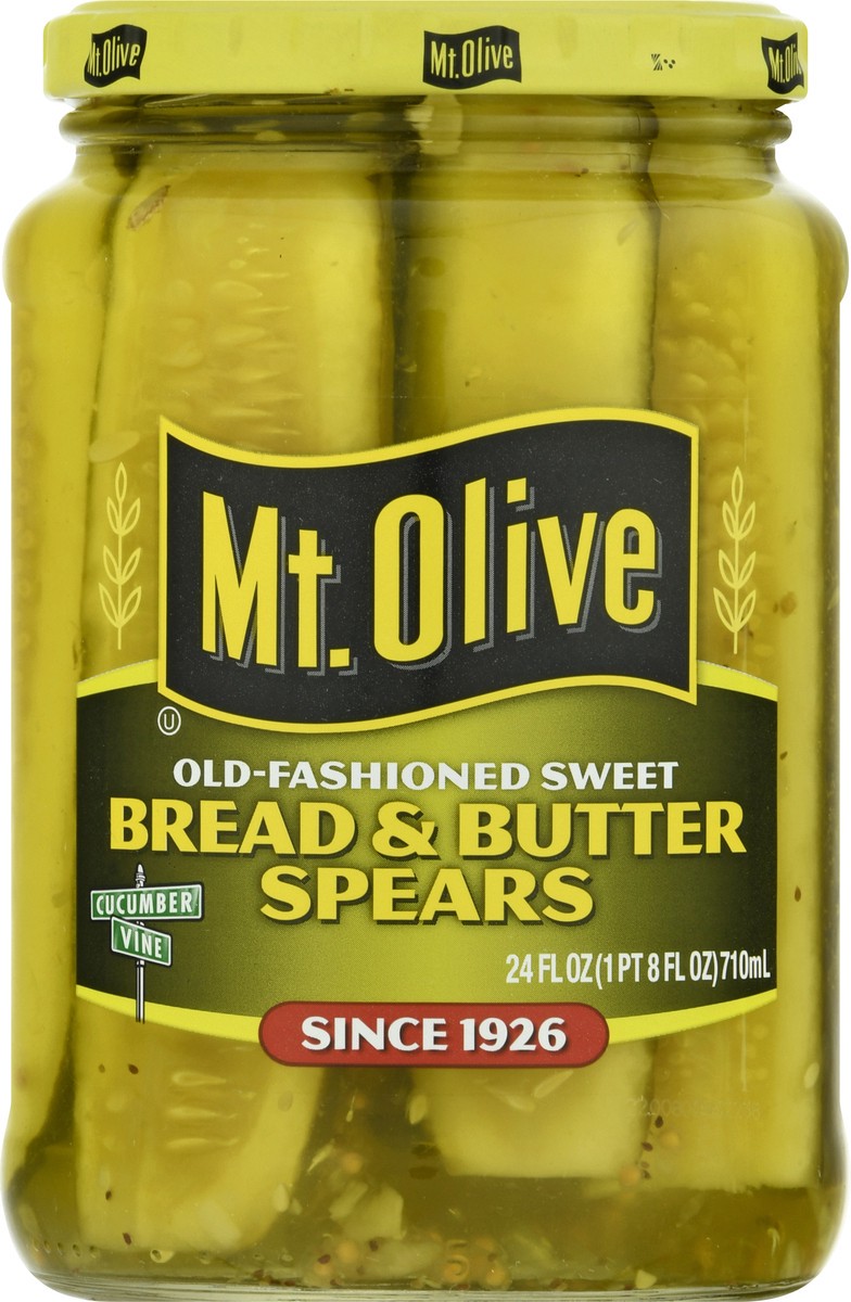 slide 6 of 9, Mt. Olive Old-Fashioned Sweet Bread & Butter Spears Pickles 24 fl oz Jar, 24 oz