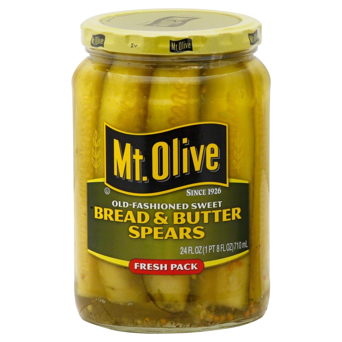 slide 1 of 9, Mt. Olive Old-Fashioned Sweet Bread & Butter Spears Pickles 24 fl oz Jar, 24 oz