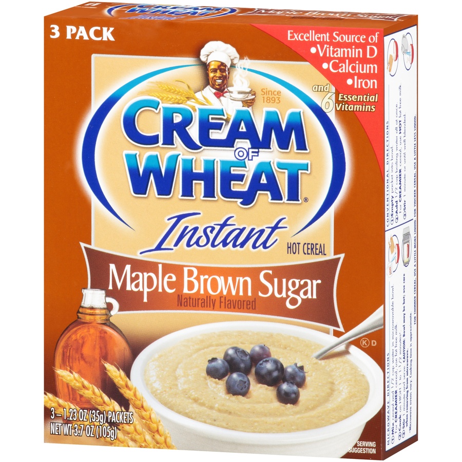 slide 3 of 3, Cream of Wheat Maple Brown Sugar Instant Hot Cereal, 3 ct; 1.23 oz