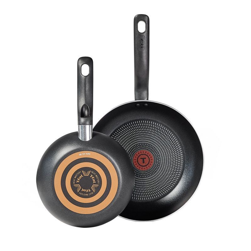 slide 1 of 10, T-fal 2pc Frying Pan Set, Simply Cook Nonstick Cookware Black, 2 ct