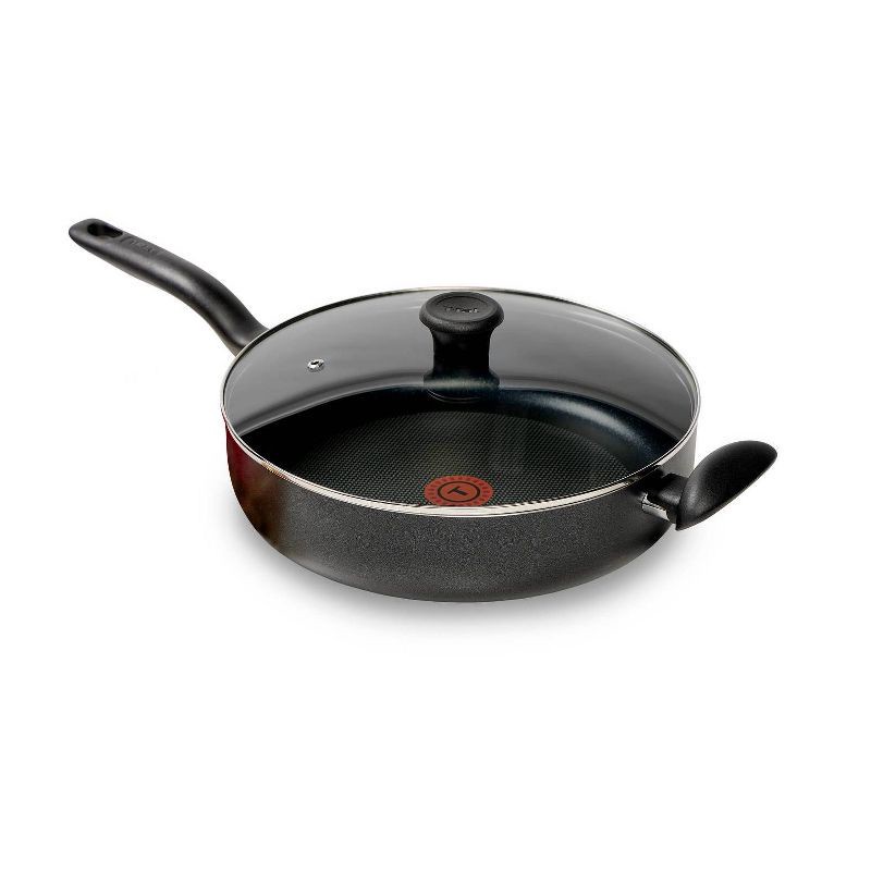 slide 1 of 10, T-fal 5qt Saute Pan with Lid Simply Cook Nonstick Cookware Black, 5 qt