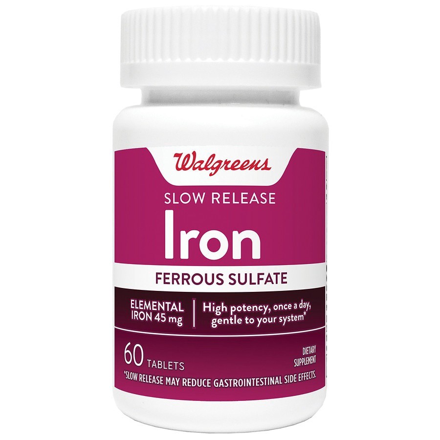 slide 1 of 5, Walgreens Slow Release Iron Tablets 45Mg, 60 ct