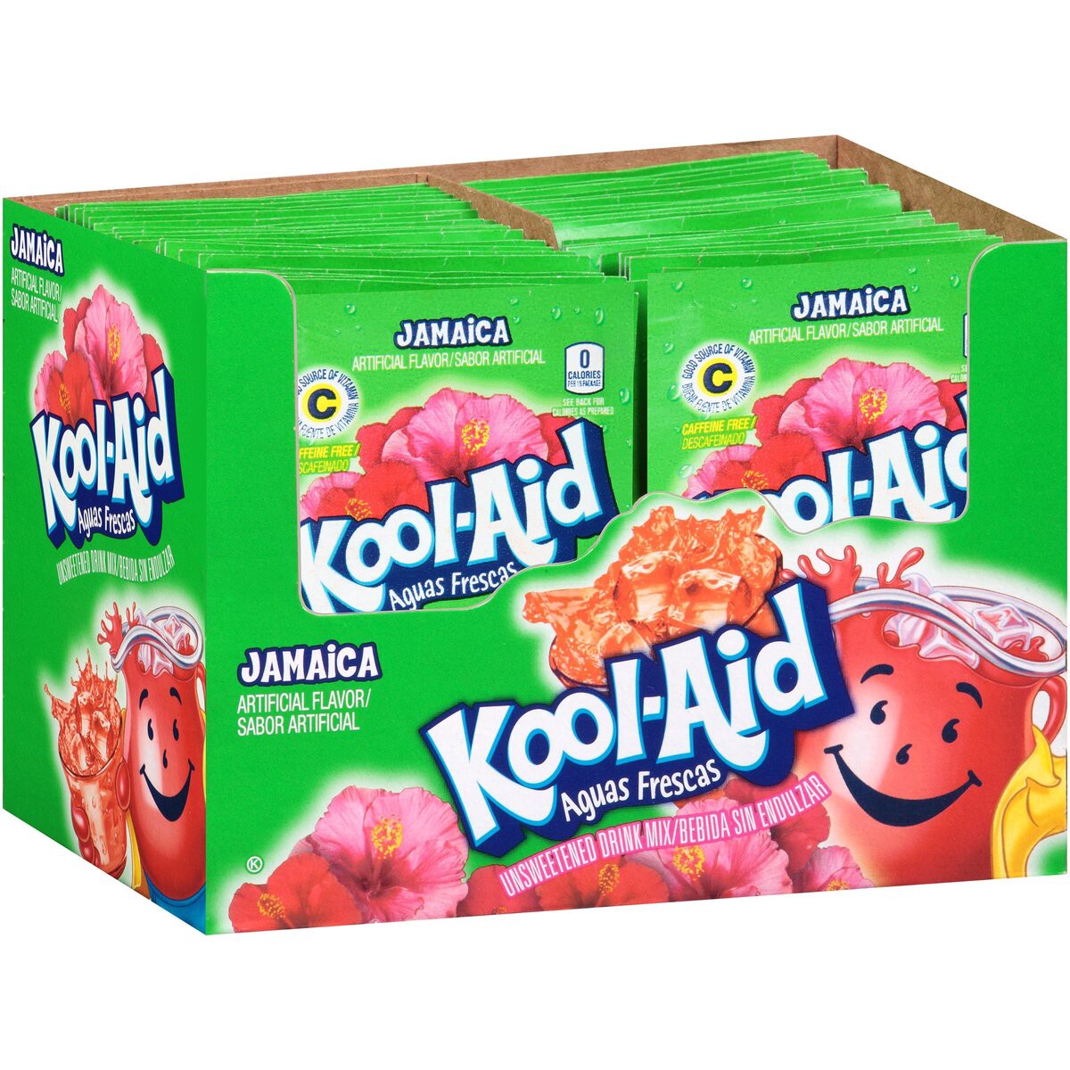 slide 2 of 4, Kool-Aid Aguas Frescas Unsweetened Jamaica Artifically Flavored Powdered Soft Drink Mix- 0.14 oz, 0.14 oz