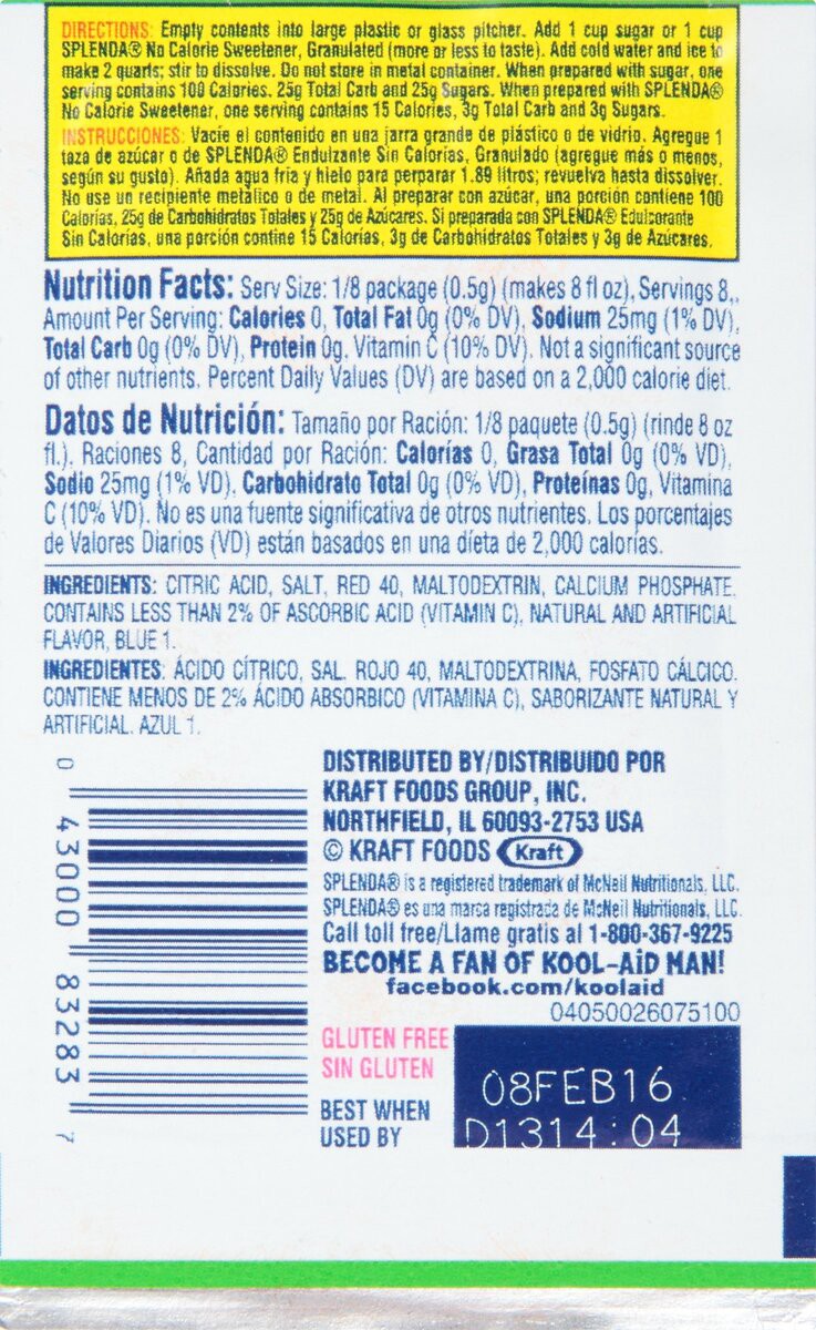 slide 3 of 4, Kool-Aid Aguas Frescas Unsweetened Jamaica Artifically Flavored Powdered Soft Drink Mix- 0.14 oz, 0.14 oz