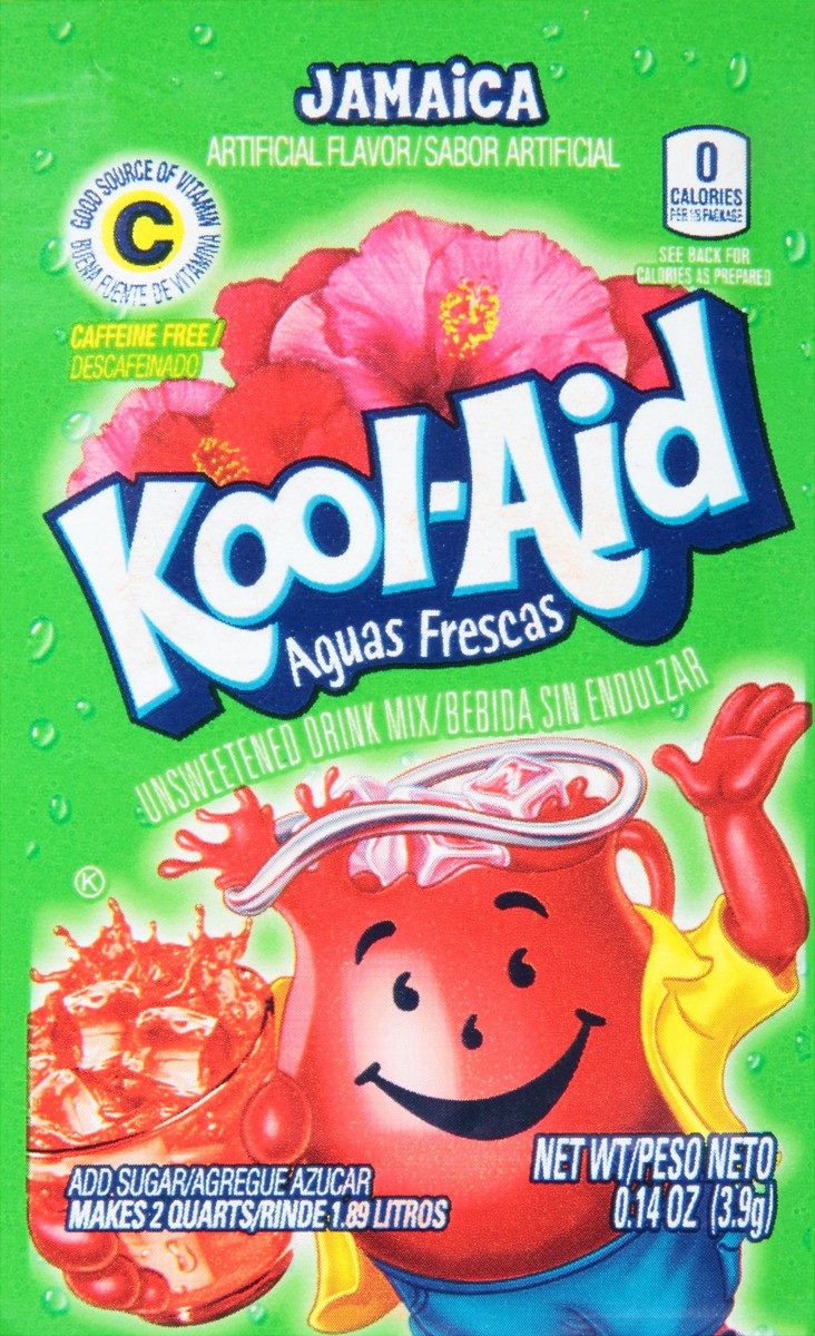 slide 4 of 4, Kool-Aid Aguas Frescas Unsweetened Jamaica Artifically Flavored Powdered Soft Drink Mix- 0.14 oz, 0.14 oz