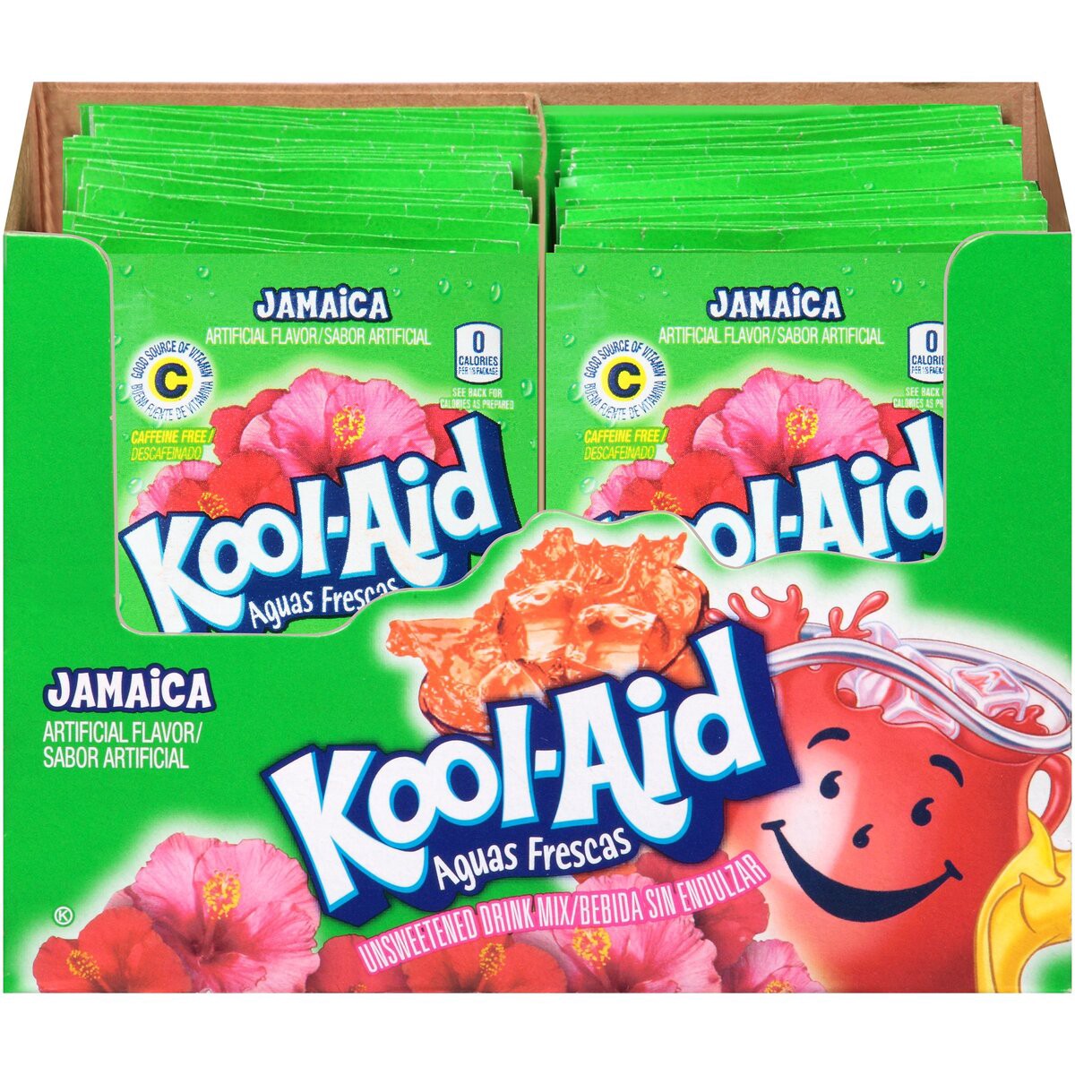 slide 1 of 4, Kool-Aid Aguas Frescas Unsweetened Jamaica Artifically Flavored Powdered Soft Drink Mix- 0.14 oz, 0.14 oz