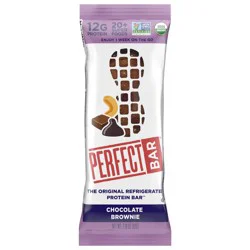 Perfect Bar Organic Chocolate Brownie 12g Protein Bar Refrigerated