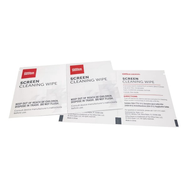 slide 3 of 4, Office Depot® Brand Screen Individually Wrapped Cleaning Wipes, Box Of 100, 100 ct