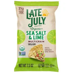 Late July Snacks Late July Multigrain Sea Salt & Lime Organic Tortilla Chips, 7.5 Oz Bag