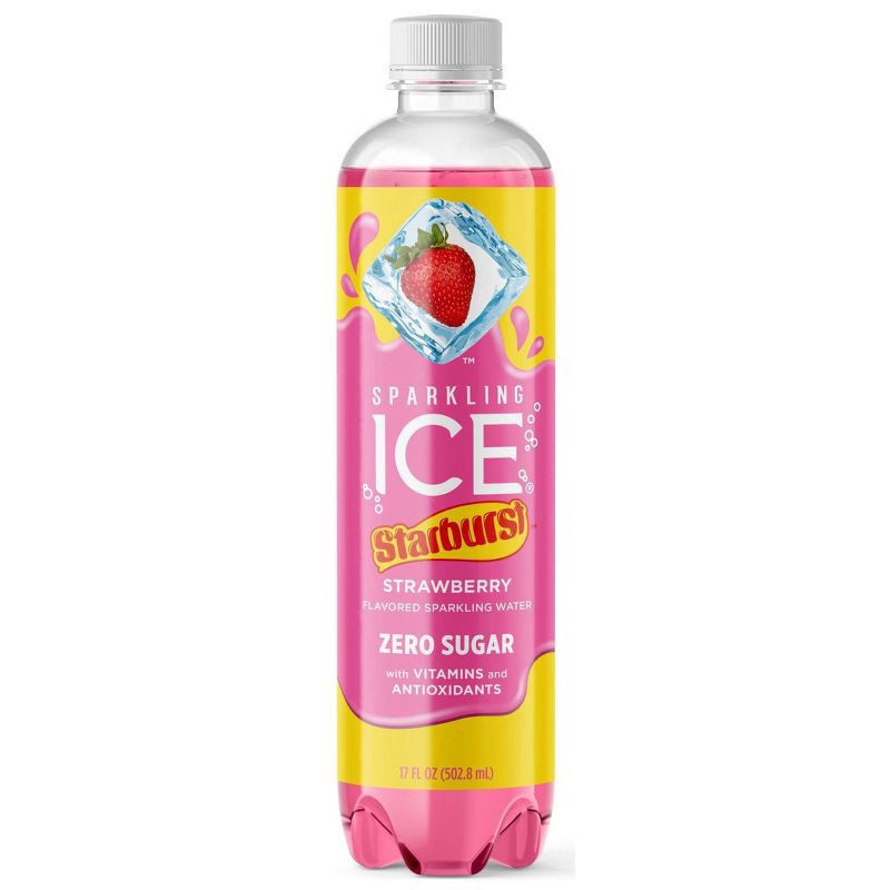 slide 1 of 13, Sparkling ICE STARBURST Strawberry 17oz Bottle,