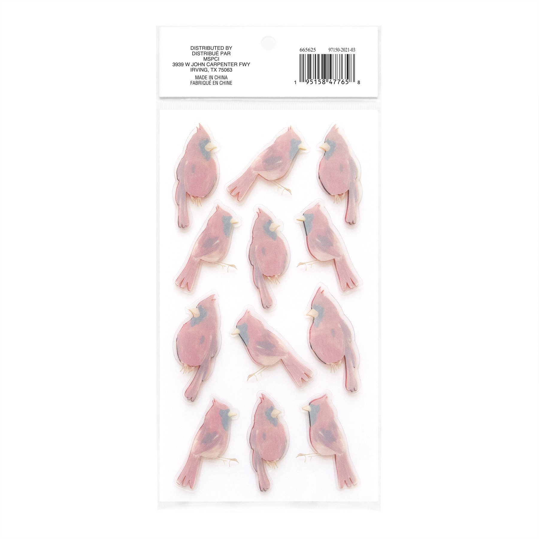 slide 4 of 5, Cardinal Dimensional Stickers By Recollections, 3.875 in x 7 in