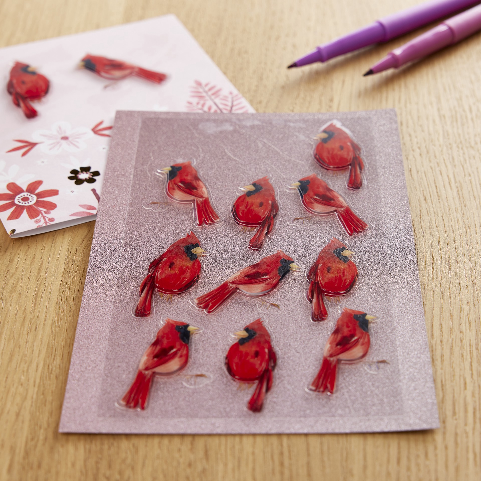 slide 5 of 5, Cardinal Dimensional Stickers By Recollections, 3.875 in x 7 in