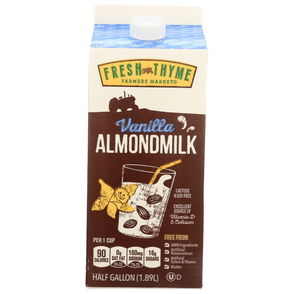 slide 1 of 1, Fresh Thyme Farmers Market Vanilla Almondmilk, 64 fl oz