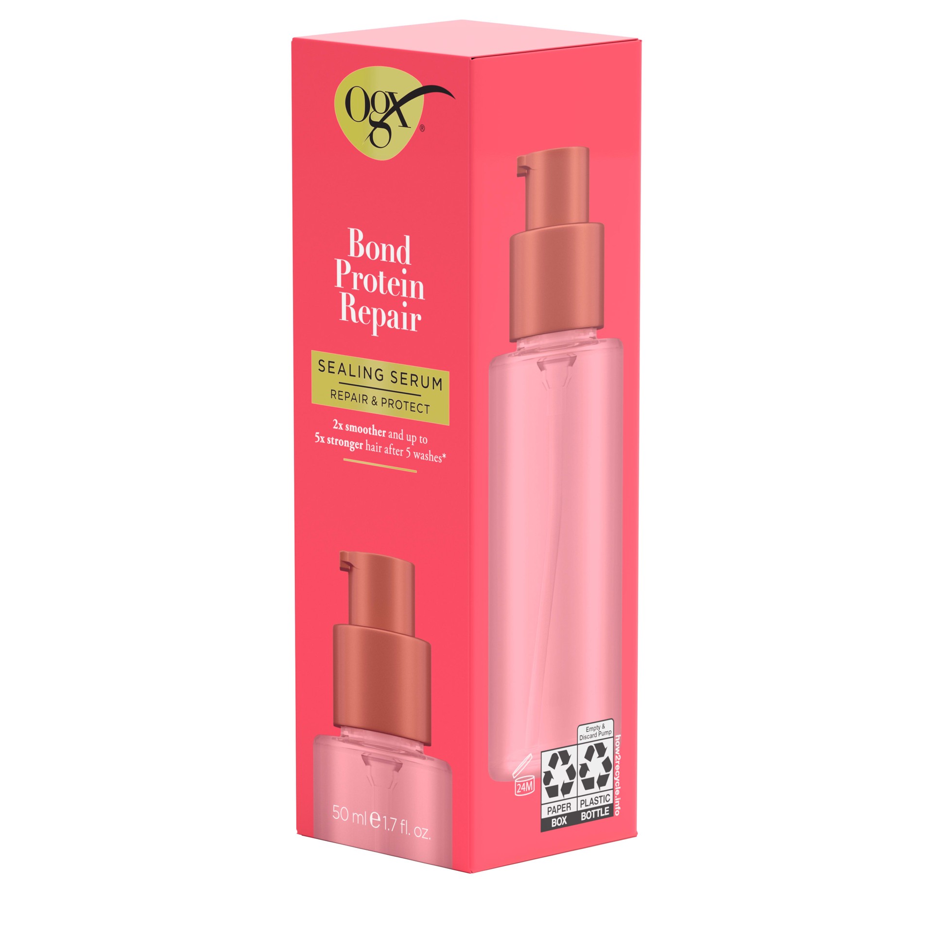 slide 2 of 9, OGX Repair & Protect Bond Protein Repair Sealing Serum, 1.7 fl. oz, 1.7 fl oz