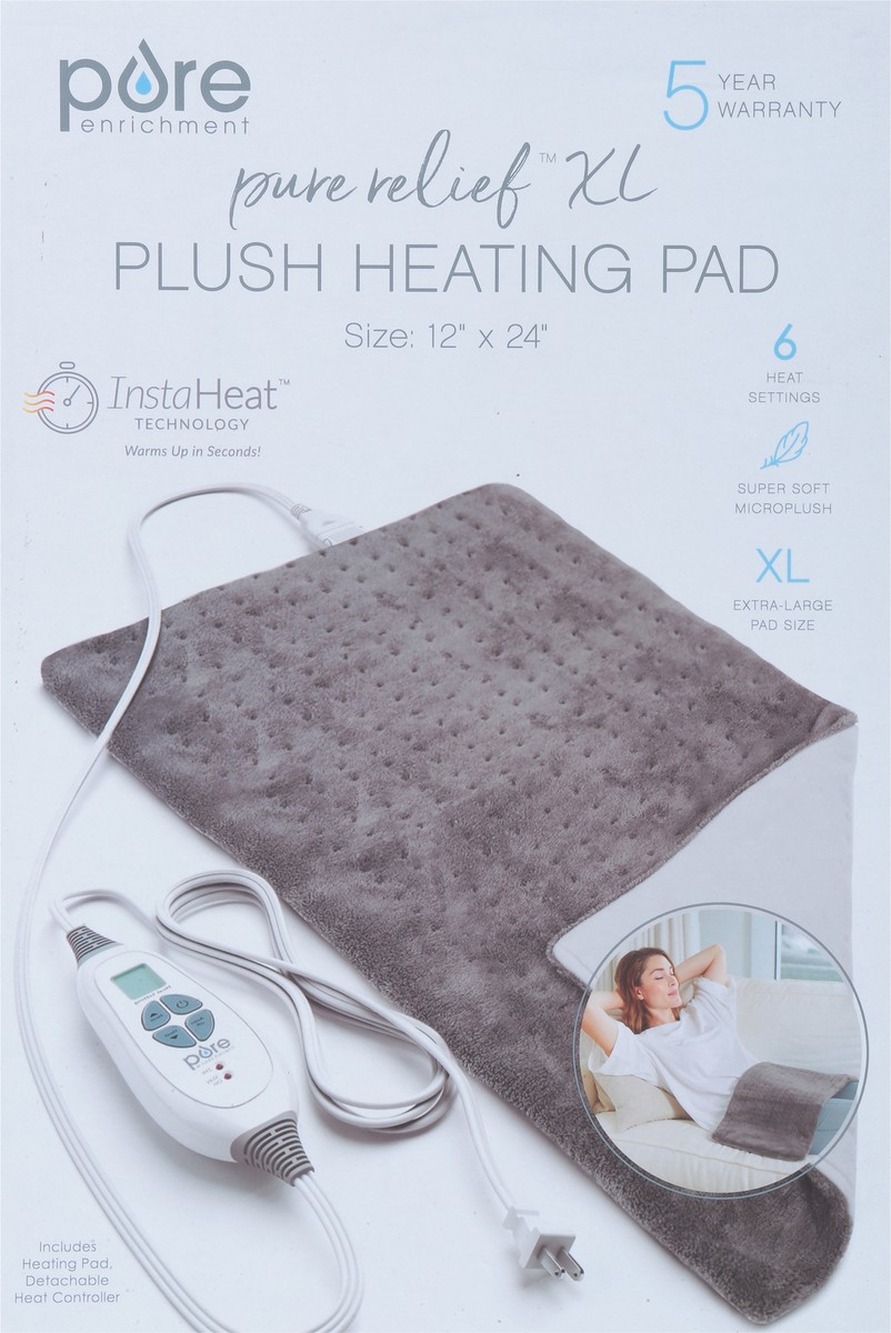 slide 7 of 9, Pure Enrichment Pure Relief Plush Heating Pad XL 1 ea, 1 ct
