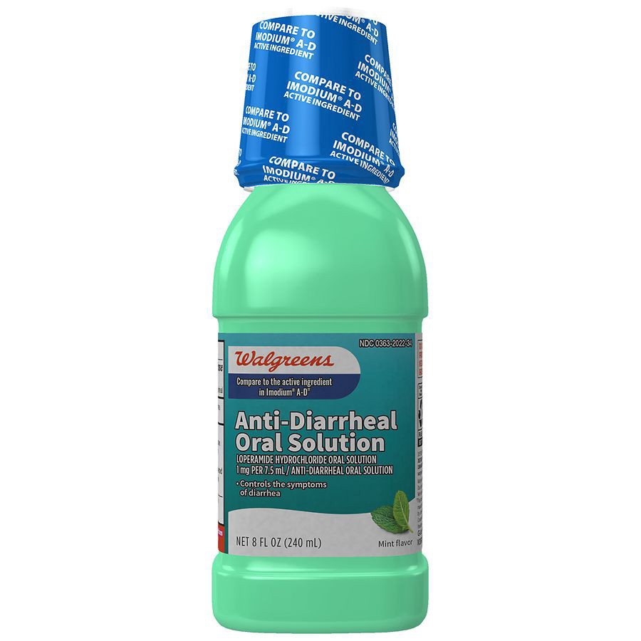 slide 1 of 5, Walgreens Loperamide Hydrochloride Oral Solution, Anti-Diarrheal Medicine Mint, 8 fl oz