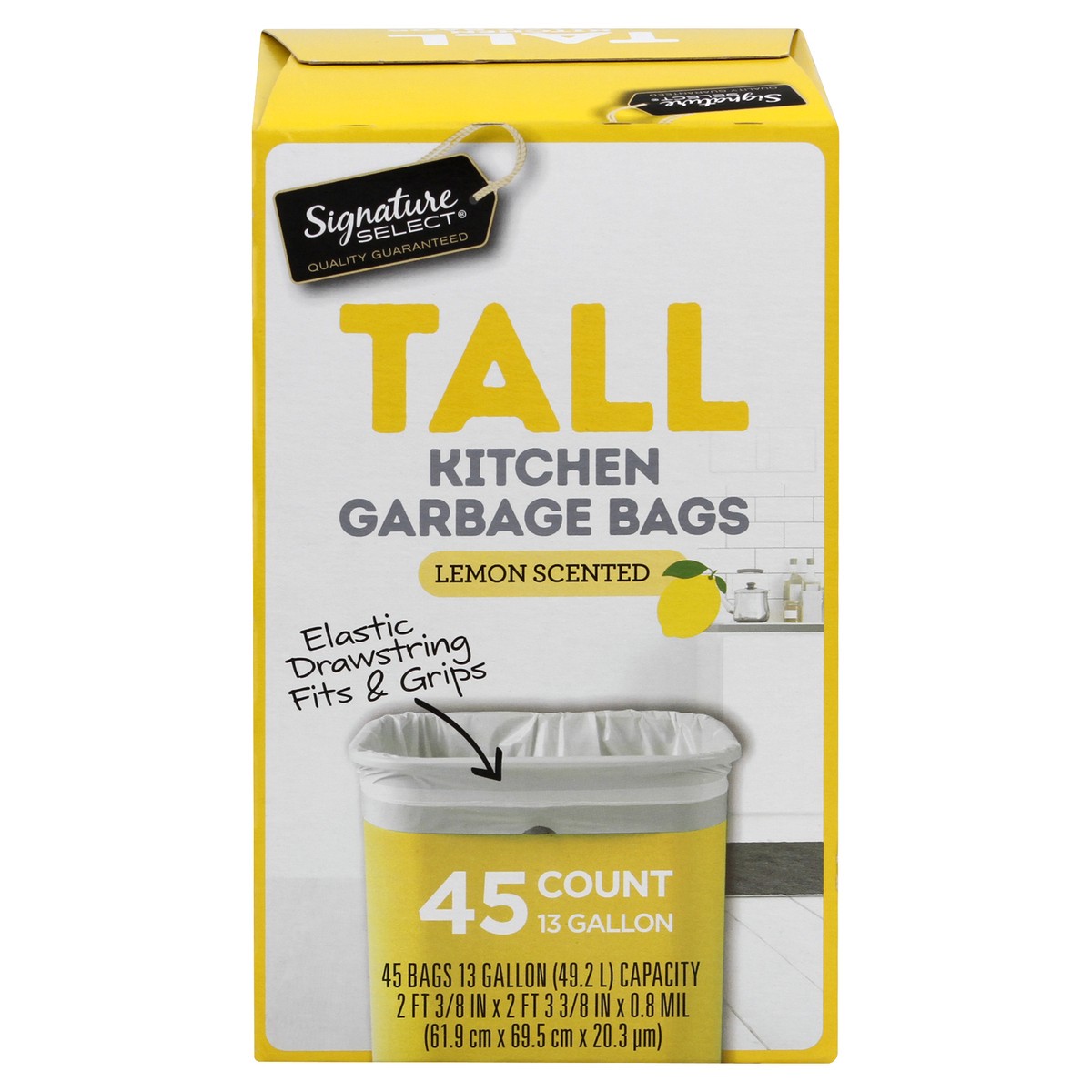 Signature Select Lemon Scented Garbage Bags 45 ea 45 ct Shipt