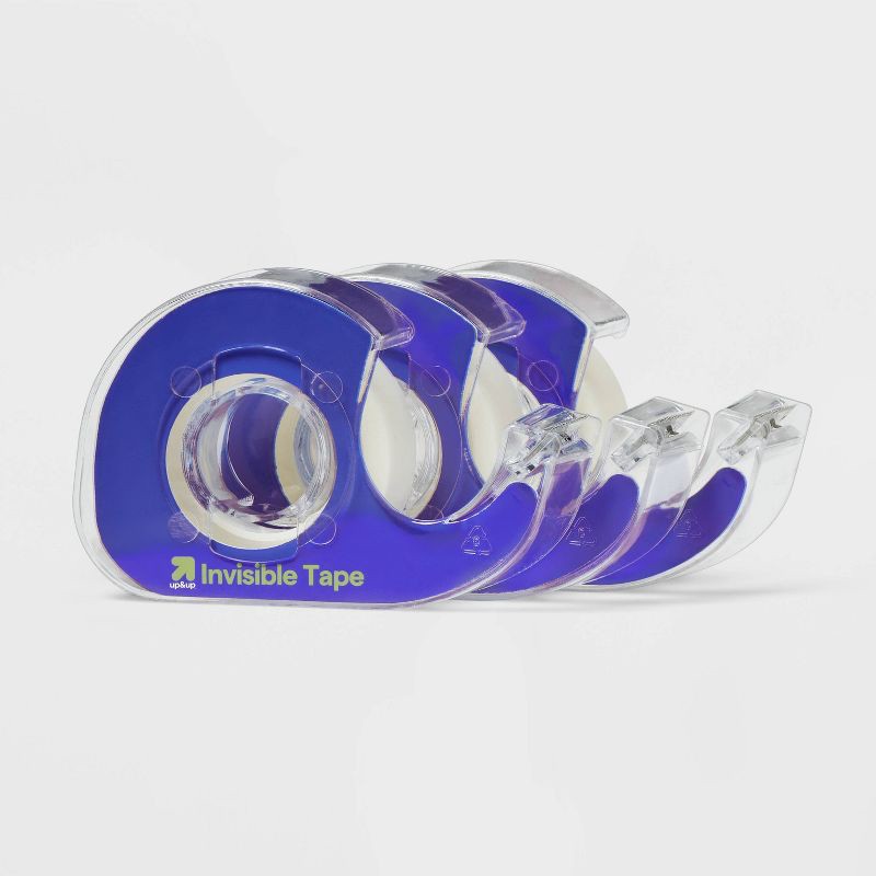 slide 4 of 4, 3pk Invisible Tape - up&up™: Clear Tape Refills for Dispenser, 0.75" Width, 350" Length, Plastic Material, 3 ct