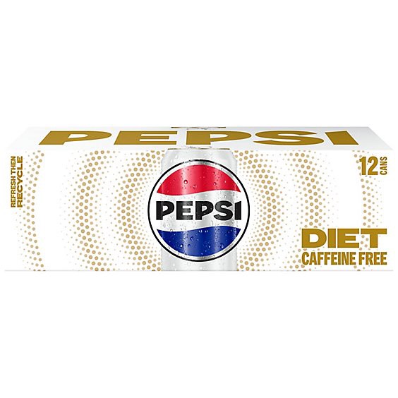 slide 1 of 1, Diet Pepsi Caffeine Free Soda Pop Cola - 12-12 Oz, 12 ct; 12 fl oz