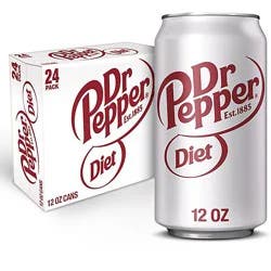 Dr Pepper Diet Soda Cans - 24-12 Fl. Oz.