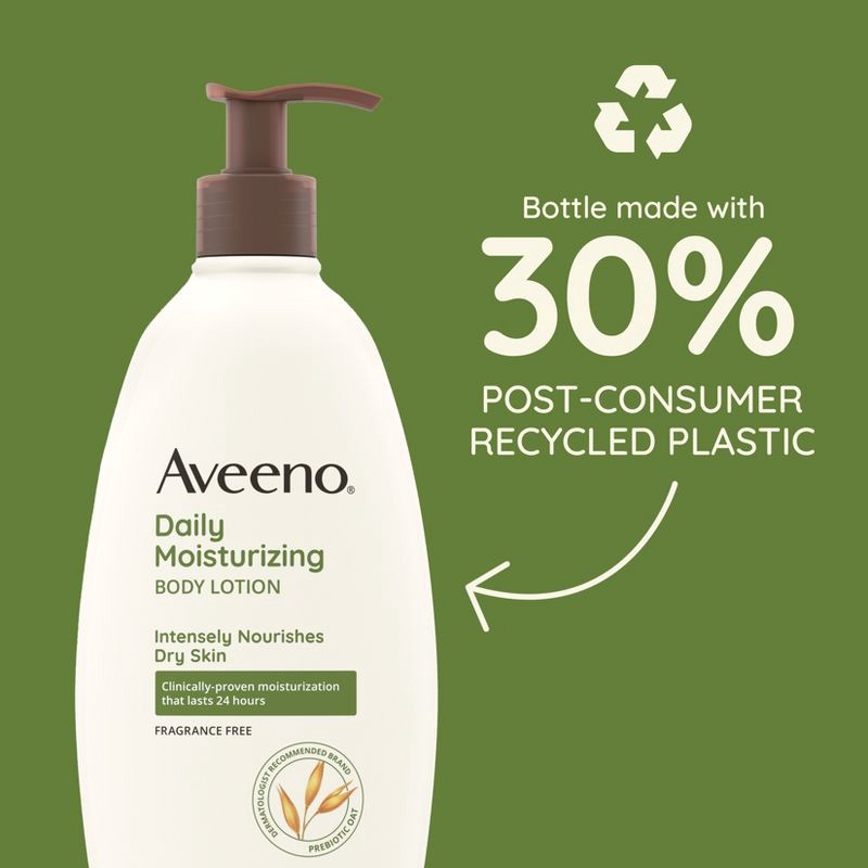 slide 6 of 10, Aveeno Daily Moisturizing Lotion For Dry Skin, Fragrance-Free, 18oz, 18 oz