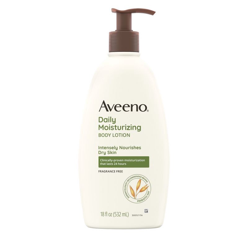 slide 7 of 7, Aveeno Daily Moisturizing Lotion For Dry Skin - Fragrance-Free - 18 fl oz, 18 fl oz