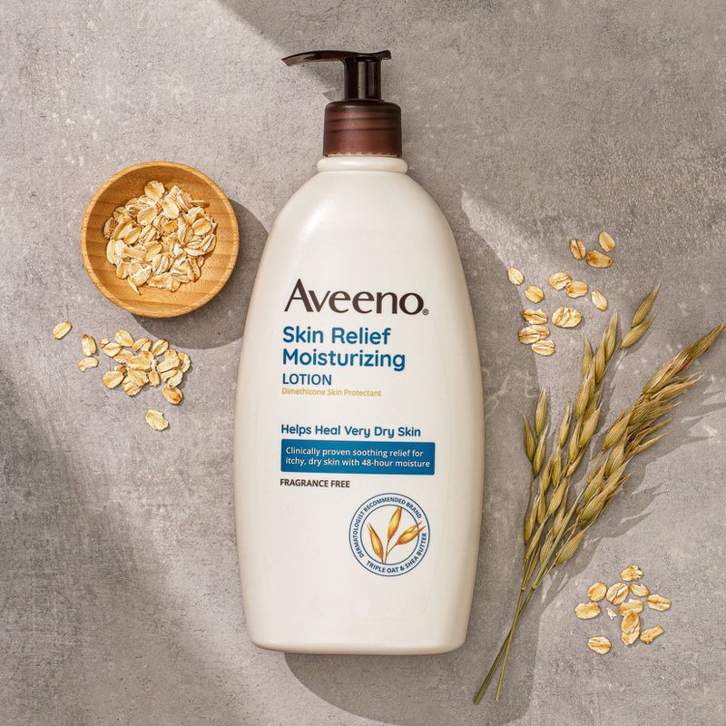 slide 2 of 7, Aveeno Skin Relief Moisturizing Lotion, Fragrance-Free, 18oz, 18 oz