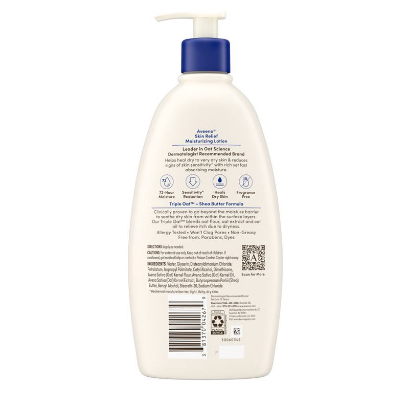slide 2 of 8, Aveeno Skin Relief Moisturizing Lotion, Fragrance-Free, 18oz, 18 oz