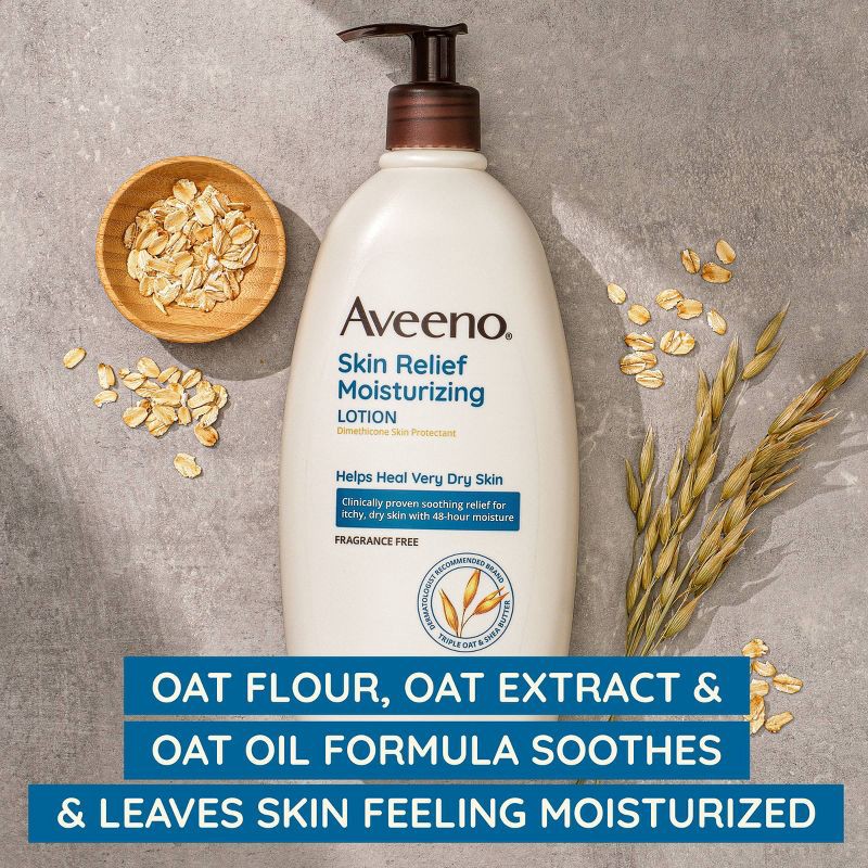 slide 4 of 7, Aveeno Skin Relief Moisturizing Lotion, Fragrance-Free, 18oz, 18 oz