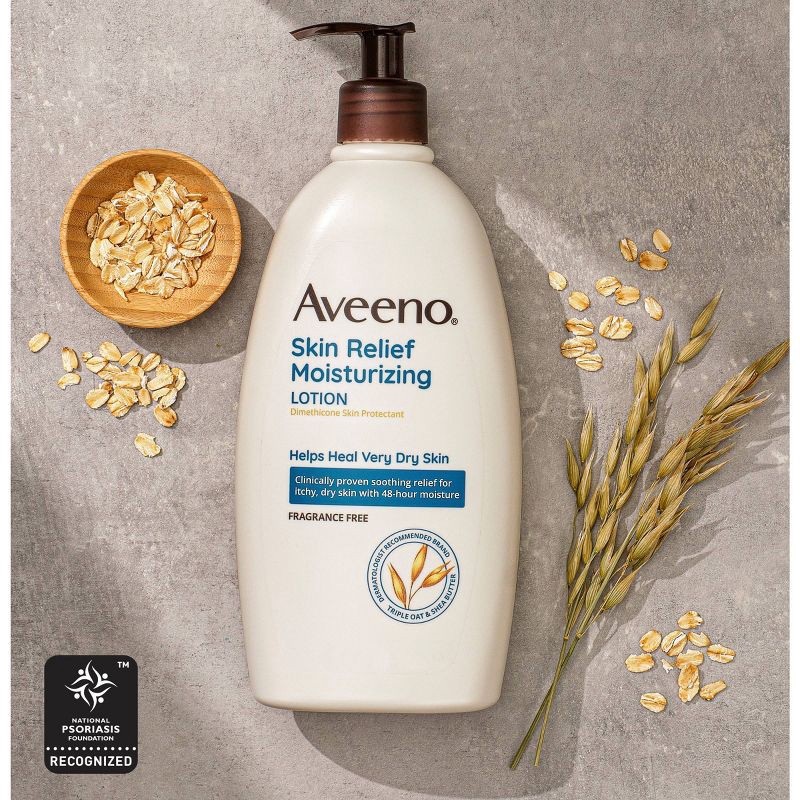 slide 7 of 7, Aveeno Skin Relief Moisturizing Lotion, Fragrance-Free, 18oz, 18 oz