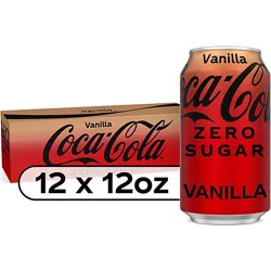 Coca-Cola Soda Pop Vanilla Zero Sugar - 12-12 Fl. Oz.