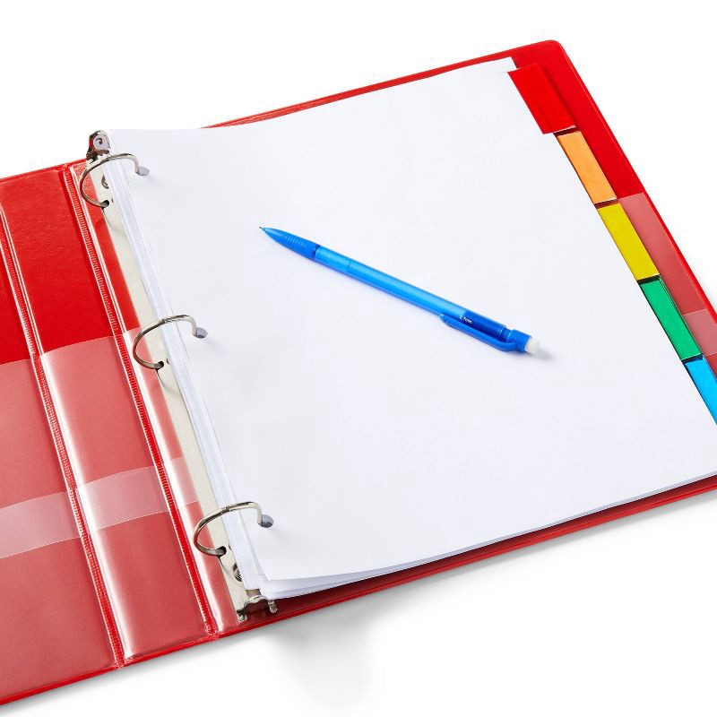 slide 2 of 3, 5ct Letter Index Dividers - up&up™: 3 Hole Punched Binder Accessories, White, 11" x 8.52", 5 ct