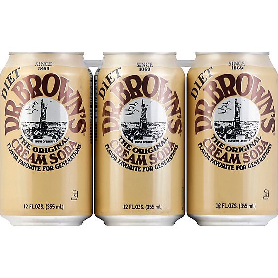slide 1 of 3, Dr Browns Diet Vanilla Cream Soda - 6-12 Fl. Oz., 6 ct; 12 fl oz