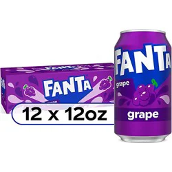 Fanta Soda Pop Grape Fruit Flavored 12 Count - 12 Fl. Oz.