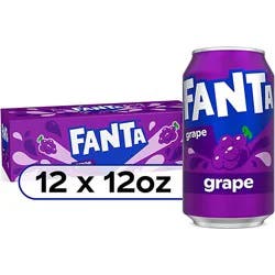Fanta Soda Pop Grape Fruit Flavored 12 Count - 12 Fl. Oz.